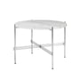 Gubi - TS Coffee table Ø 55 cm, steel polished / marble white