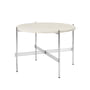 Gubi - TS Coffee table Ø 55 cm, steel polished / travertine white