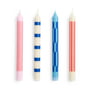 Hay - Pattern Stick candles, H 24 cm, pink / red / blue (set of 4)