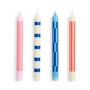 HAY - Pattern Stick candles, H 24 cm, pink / red / blue (set of 4)