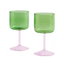 HAY - Tint Wine glass, green / pink (set of 2)