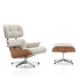 Vitra - Lounge Chair & Ottoman, polished, cherry, Nubia, cream / sand (new dimensions)