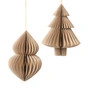 Broste Copenhagen - Christmas Mix Decorative pendant, fir tree & cones, Ø 13 x H 13 cm, natural brown (set of 2)
