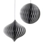 Broste Copenhagen - Christmas Mix Decorative pendant, Ø 13 x H 13 cm, silver (set of 2)