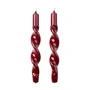 Broste Copenhagen - Twist Candles, shiny burgundy (set of 2)