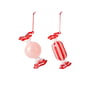 Broste Copenhagen - Candy Decorative pendant, red (set of 2)