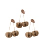 Broste Copenhagen - Cherry Pendant, natural brown (set of 3)