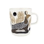 Marimekko - Oiva Peura Mug with handle, 250 ml, white / coal / mud / light gray / red