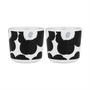 Marimekko - Oiva Unikko Mug, 200 ml, white / coal / silver (set of 2)