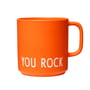 Design Letters - AJ Favourite Porcelain mug with handle, You Rock / orange