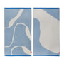 Mette Ditmer - Nova Arte Towel, 50 x 90 cm, light blue / off-white (set of 2)