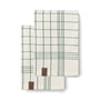 Humdakin - Organic cotton tea towel, 45 x 70 cm, plaid / green (set of 2)