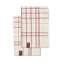 Humdakin - Organic cotton tea towel, 45 x 70 cm, plaid / maroon (set of 2)