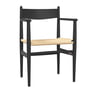 Carl Hansen - CH37 Chair, beech soft black lacquered / natural wickerwork