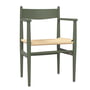 Carl Hansen - CH37 Chair, beech soft olive green lacquered / natural wickerwork