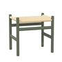Carl Hansen - CH53 Stool, beech soft olive green lacquered / natural wickerwork