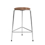 Fritz Hansen - High Dot Bar stool H 65 cm, veneer walnut / base chrome