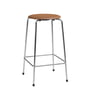 Fritz Hansen - High Dot Bar stool H 65 cm, leather walnut / base chrome (4 legs)