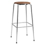 Fritz Hansen - High Dot Bar stool H 76 cm, veneer walnut / base chrome (4 legs)