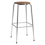 Fritz Hansen - High Dot Bar stool H 76 cm, veneer walnut / base chrome (4 legs)
