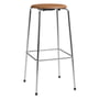 Fritz Hansen - High Dot Bar stool H 76 cm, leather walnut / base chrome (4 legs)