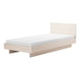 OUT Objekte unserer Tage - Zians Bed XSmall 90 x 200 cm, with headboard and continuous leg, ash waxed with white pigment