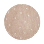 Lorena Canals - Round Dot Carpet, Ø 140 cm, rose / nature