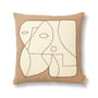 ferm Living - Figure Cushion, 50 x 50 cm, dark taupe / off-white