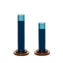 Hübsch Interior - Comet Candlestick, blue (set of 2)