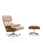 Vitra - Lounge Chair & Ottoman, polished, walnut black pigmented, Nubia, ivory / peach (new dimensions)