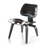 Vitra - LCW chair, ash black, cowhide black / white
