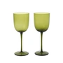 Ferm Living - Host White wine glass, moss green (set of 2)