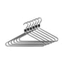 Radius Design - Coat hanger, silver / clip black (set of 6)