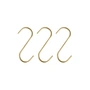 OYOY - Pieni S hook, brass (set of 3)