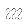OYOY - Pieni S hooks, brass brown (set of 3)