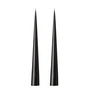 ester & erik - Cone candle, 37 cm, No. 75, raw black / matt (set of 2)