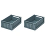 LIEWOOD - Weston Storage box, 25 x 18 x 9.5 cm, whale blue (set of 2)