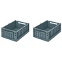 LIEWOOD - Weston Storage box, 36 x 25 x 13.5 cm, whale blue (set of 2)