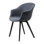 Gubi - Bat Dining Chair Fully Upholstered (Plastic Base), Black / Bouclé Dedar (023)