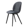 Gubi - Beetle Dining Chair Full Upholstery (Plastic Base), Black / Around Bouclé (023)