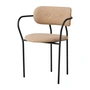 Gubi - Coco Dining armchair full upholstery, black matt / Around Bouclé (004)