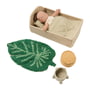 Lorena Canals - Doll's play set with house packaging, Sana, chestnut / green / olive (set of 6)
