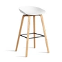 HAY - About A Stool AAS 32 H 65 cm, lacquered oak / black steel / white 2. 0 (plastic glides)
