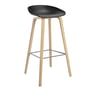 Hay - About A Stool AAS 32 H 85 cm, soaped oak / stainless steel / black 2. 0