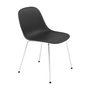 Muuto - Fiber Side Chair Tube Base, chrome / black recycled