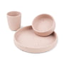 Done by Deer - Silicone tableware set, Confetti, pink (set of 3)