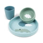 Done by Deer - Silicone tableware set, Happy Clouds, blue (set of 3)