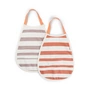 Done by Deer - Cover bib, striped papaya / pink (set of 2)