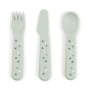 Done by Deer - Foodie Children's cutlery set, Happy Dots, green (set of 3)