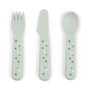 Done by Deer - Foodie Children's cutlery set, Happy Dots, green (set of 3)